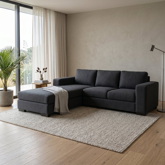 NZ Made Trendi 3 Seater with Chaise Corner Sofa | Furniture World NZ