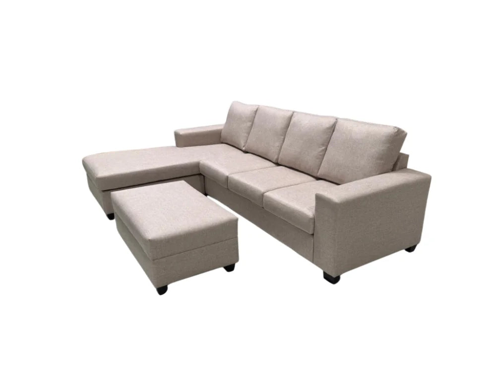NZ Made Trendi 4 Seater Corner Chaise -Beige
