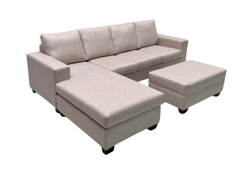 NZ Made Trendi 4 Seater Corner Chaise -Beige