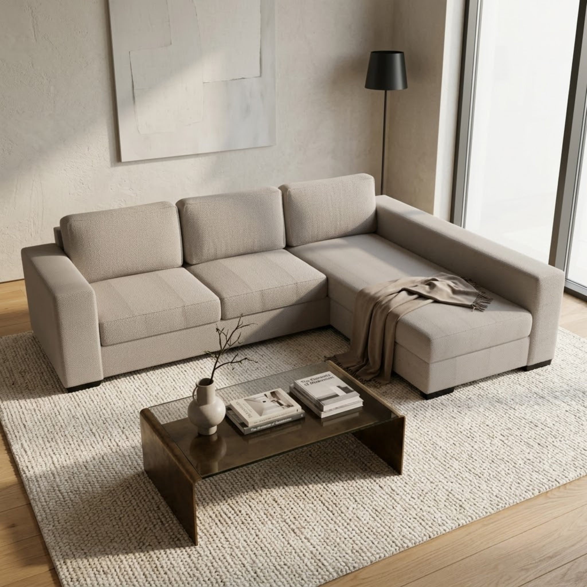 NZ Made Trendi Long-Arm with Chaise Corner Sofa