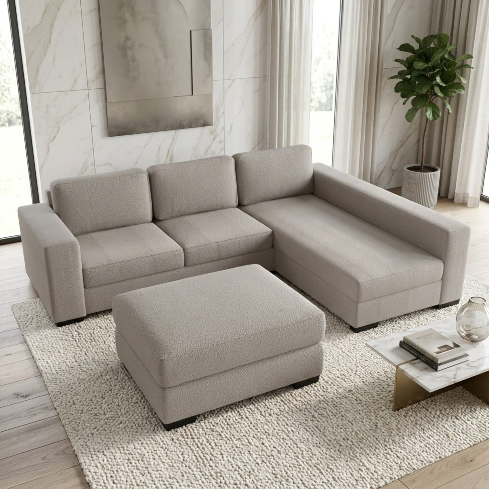 NZ Made Trendi Long-Arm with Chaise Corner Sofa