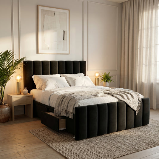 NZ Made Wave Bed Frame With Drawers