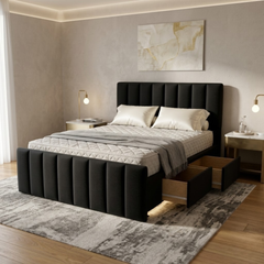 NZ Made Wave Plus Bed Frame With Drawers