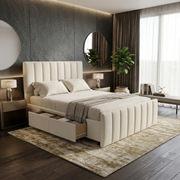 NZ Made Wave Plus Bed Frame With Drawers