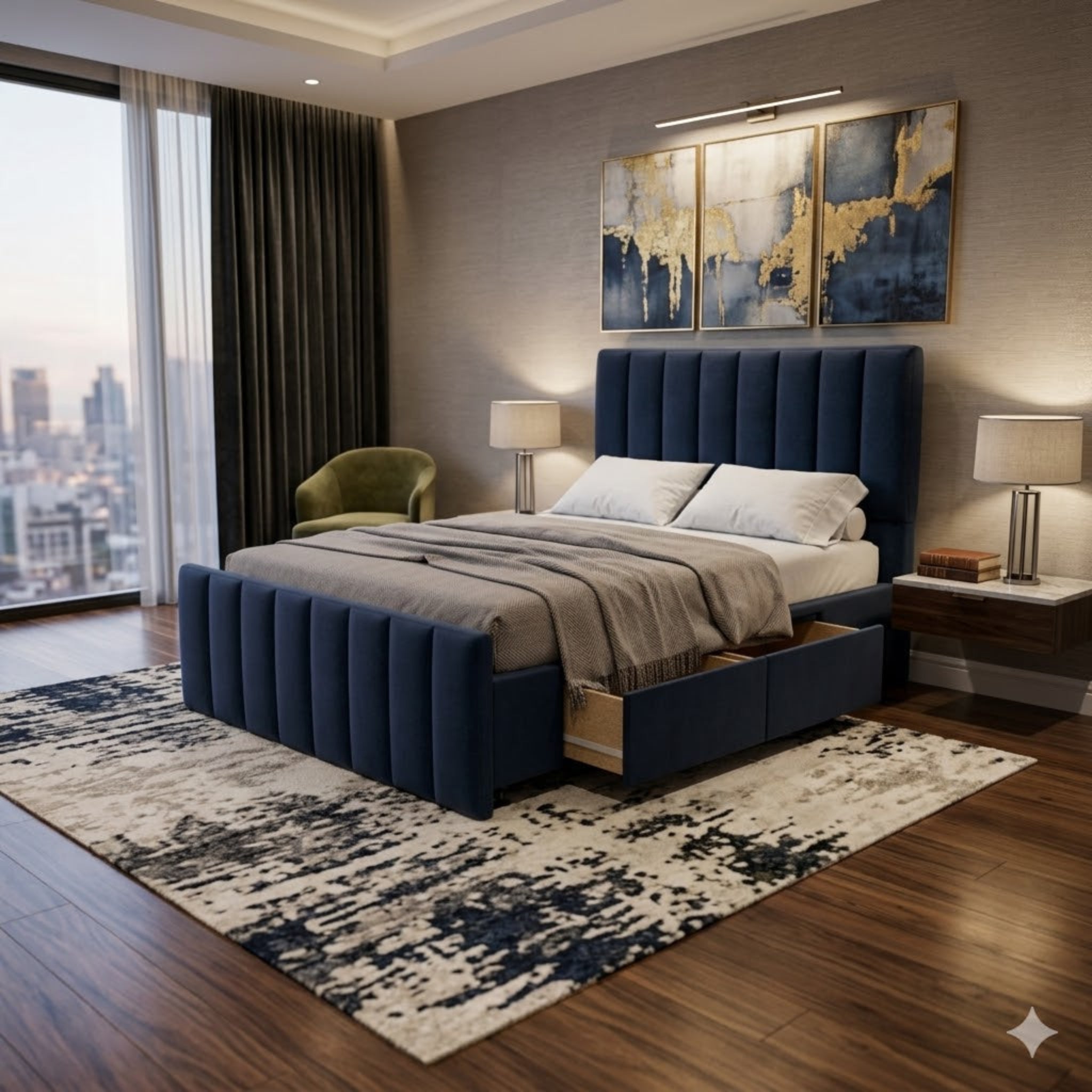 NZ Made Wave Plus Bed Frame With Drawers