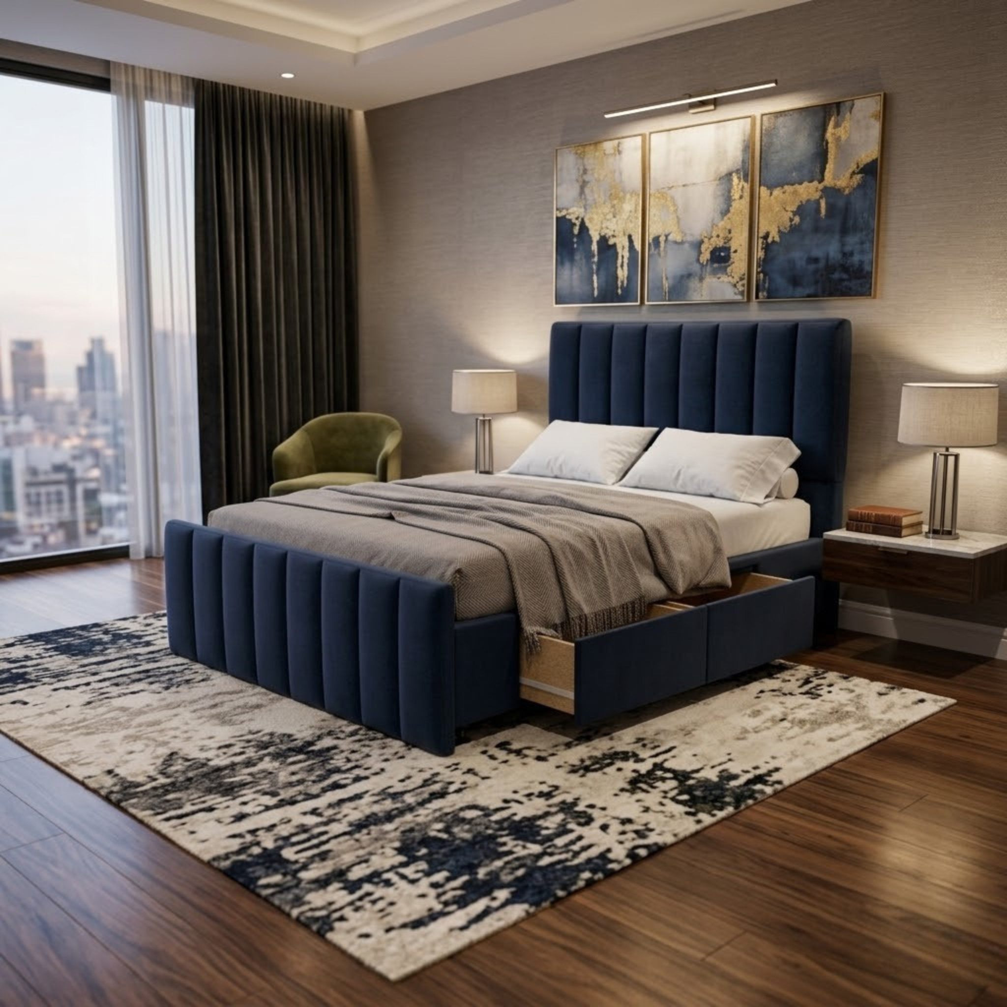 NZ Made Wave Plus Bed Frame With Drawers