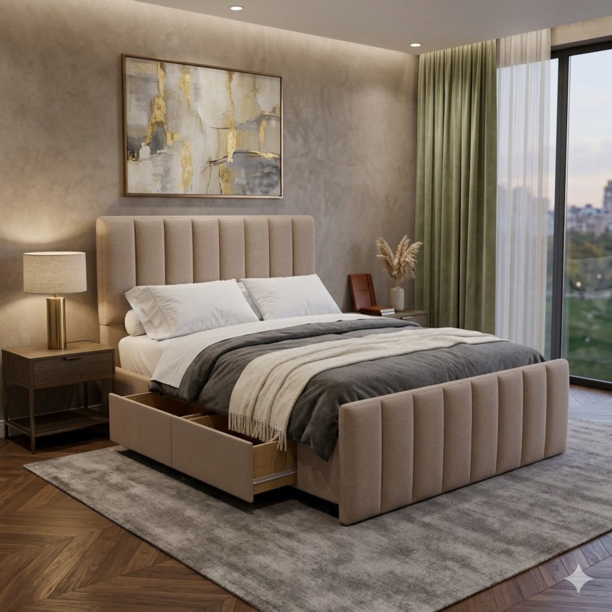 NZ Made Wave Plus Bed Frame With Drawers