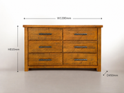 Oakwood 6 Drw Dresser / Mirror