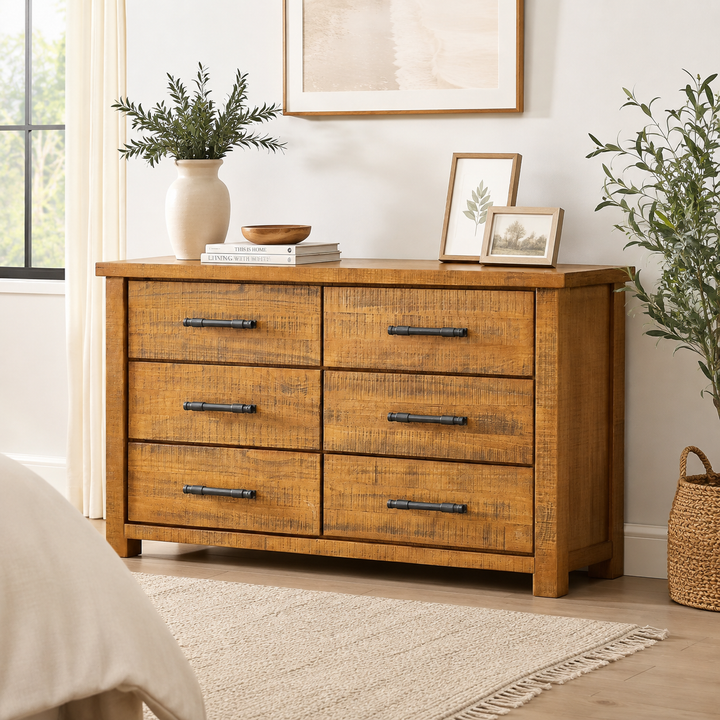 Oakwood 6 Drw Dresser / Mirror