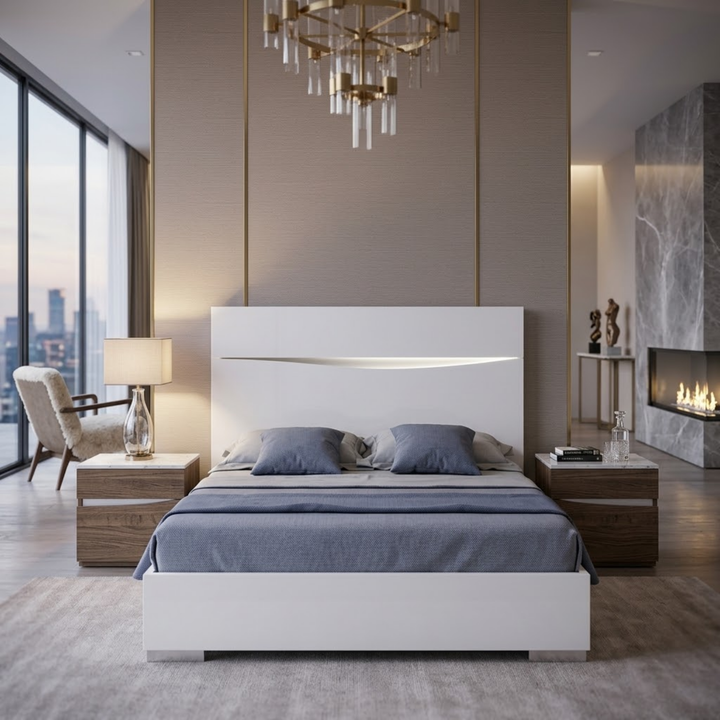 Orewa Queen White Bed Frame