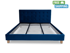 Prestige Super King Bed Frame Velvet Navy Blue