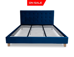 Prestige Bed Frame Velvet Navy Blue