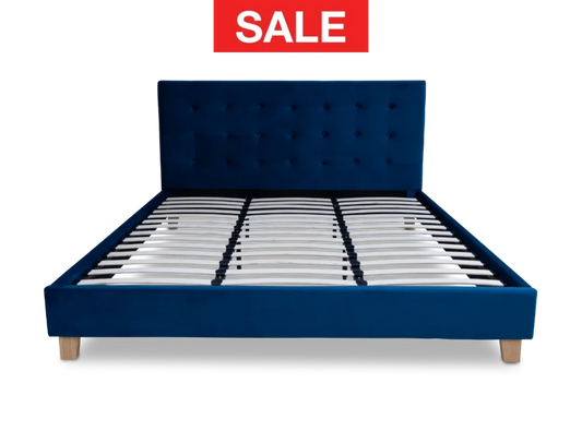 Prestige Bed Frame Velvet Navy Blue