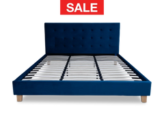 Prestige Bed Frame Velvet Navy Blue