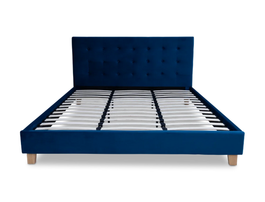 Prestige Bed Frame Velvet Navy Blue