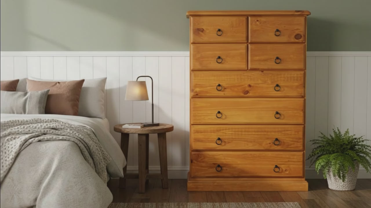 NestHeaven 8 Drw Tallboy Honey