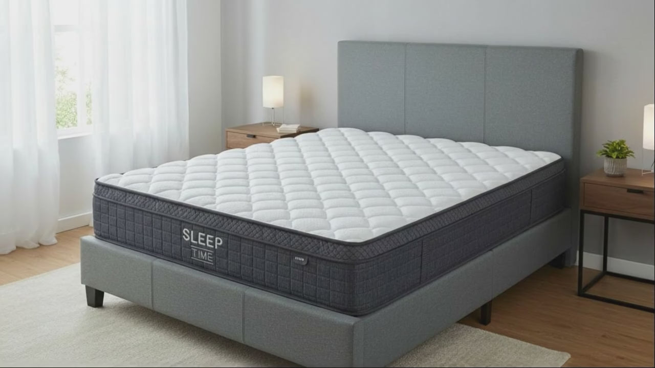 Sleeptime Bed Frame Linen Grey + SleepTime Ultra Mattress Queen