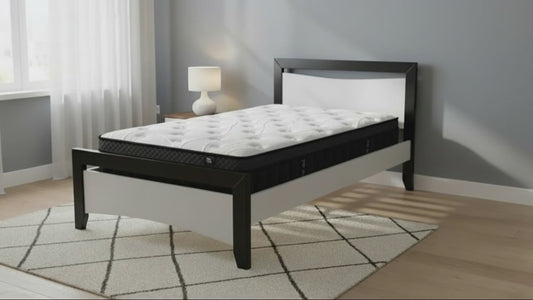 Maverick Bed Frame (Black/White) + Sleepmax PP Pro Mattress - alternate view