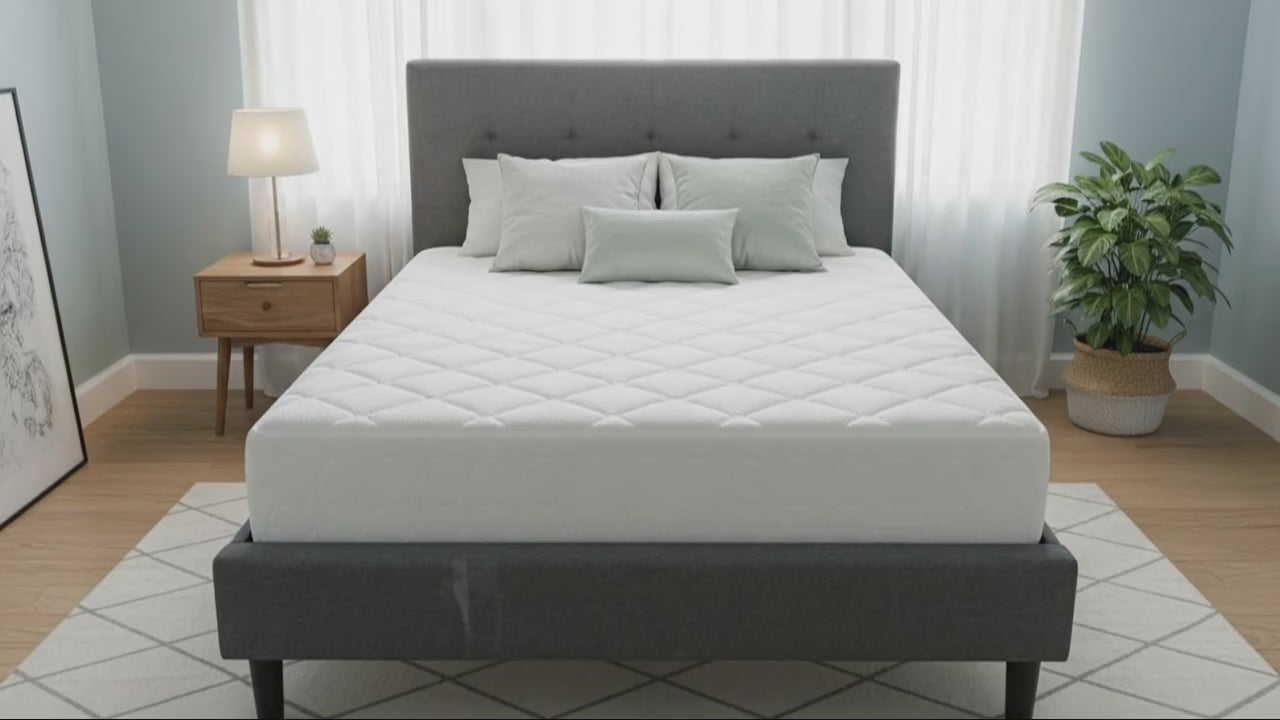 Shirley Fabric Bed Frame +SleepTime Pocket Pillowtop Mattress
