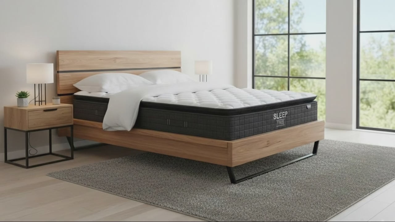 GrainCraft Bed Frame + SleepTime Medium Mattress Queen