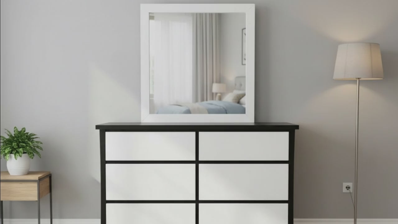 Maverick 6 Drw Dresser / Mirror (Black/White)