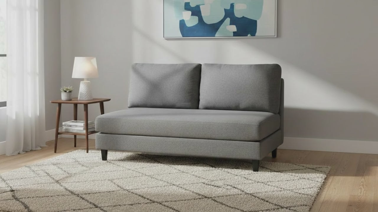Versatile 2 Seater Fabric Sofa Grey