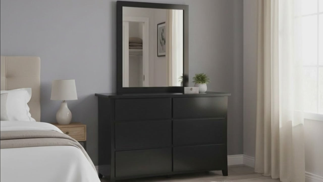 Henley 6 Drw Dresser / Mirror Black