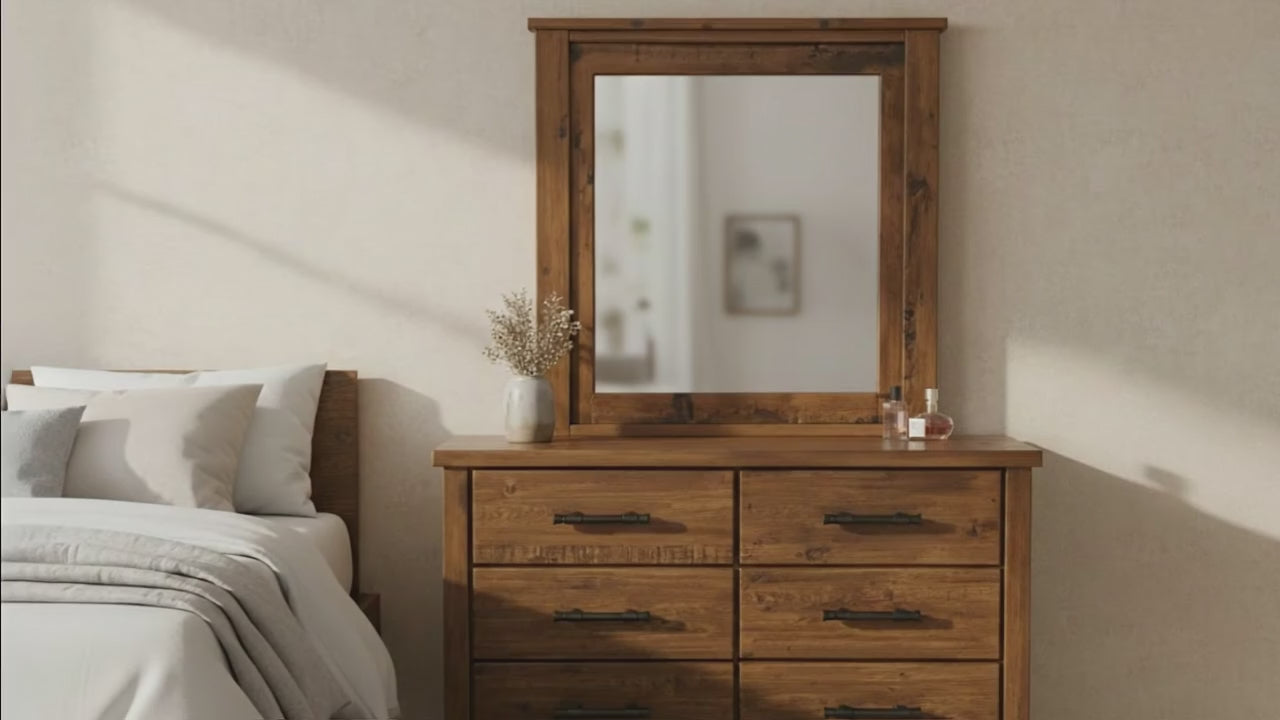 Oakwood 6 Drw Dresser / Mirror