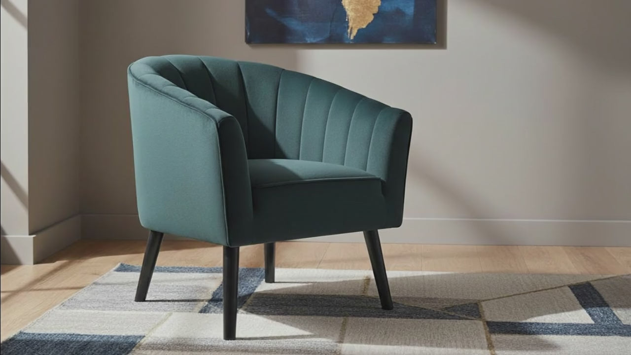 Seashore Velvet Armchair Green