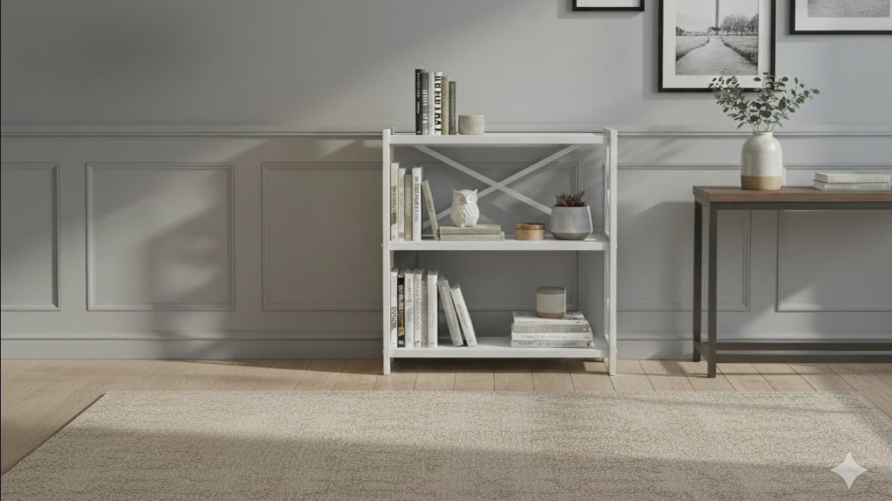 Dixon Bookcase White - 855x800x300MM