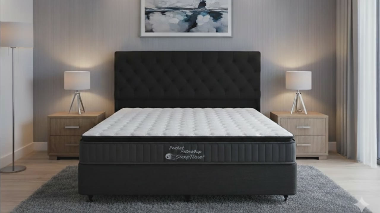 SleepTime Pocket Pillowtop Mattress + NZ Made Eco Bed Base