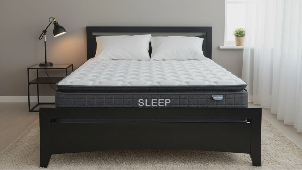 Henley Bed Frame Black + SleepTime X-Firm Mattress Queen