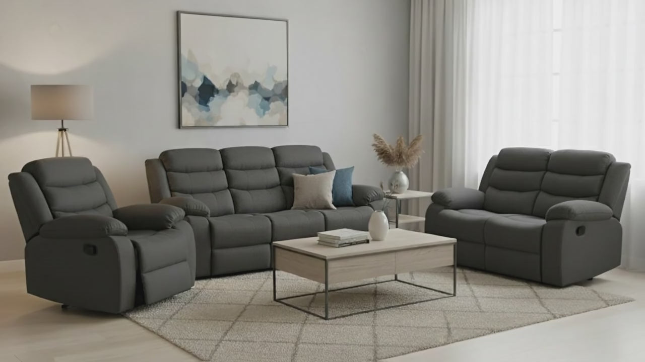 Lush Recliner Suite Collection Linen Dark Grey- Pre-Order