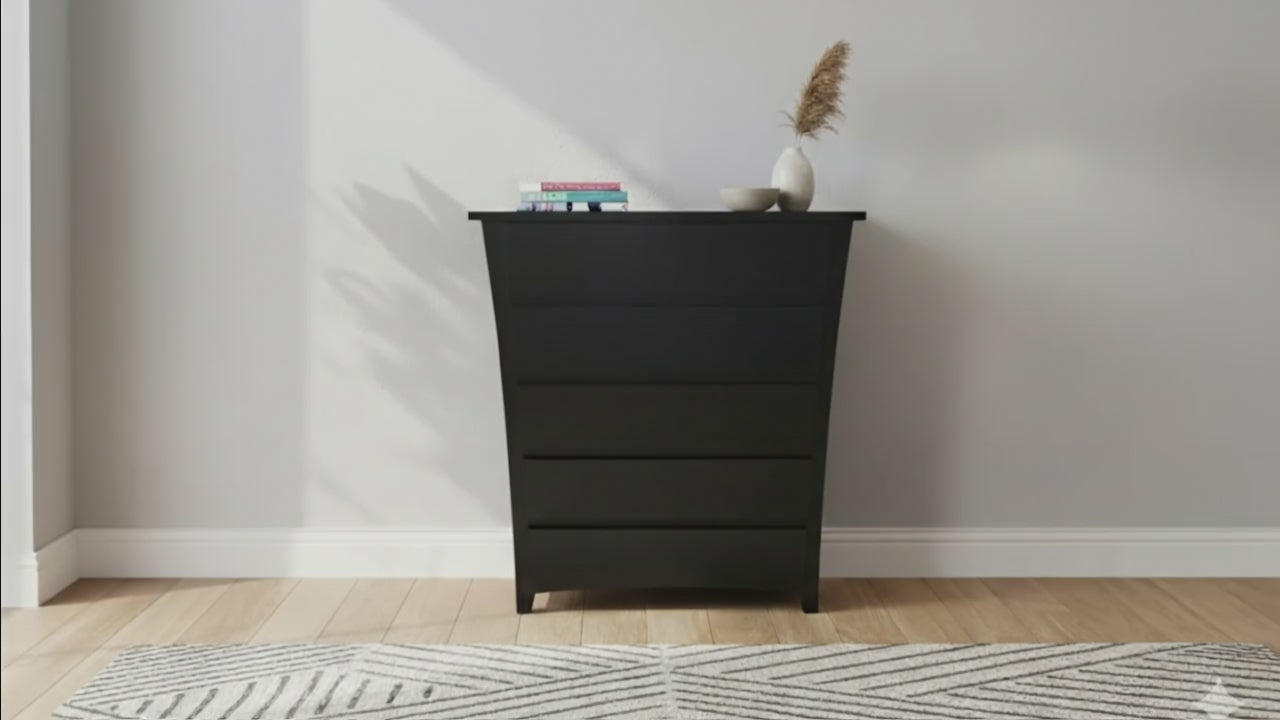 Henley 5 Drw Tallboy Black