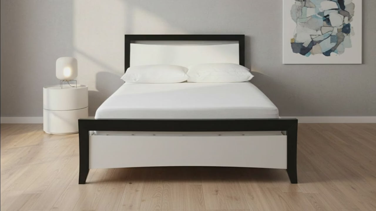 Maverick Bed Frame (Black/White) + Sleeptime Pocket Pillow Top Mattress