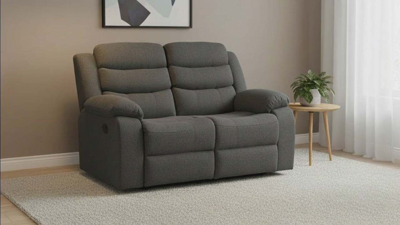 Lush Recliner 2 Seater Linen Dark Grey- Pre-Order Only