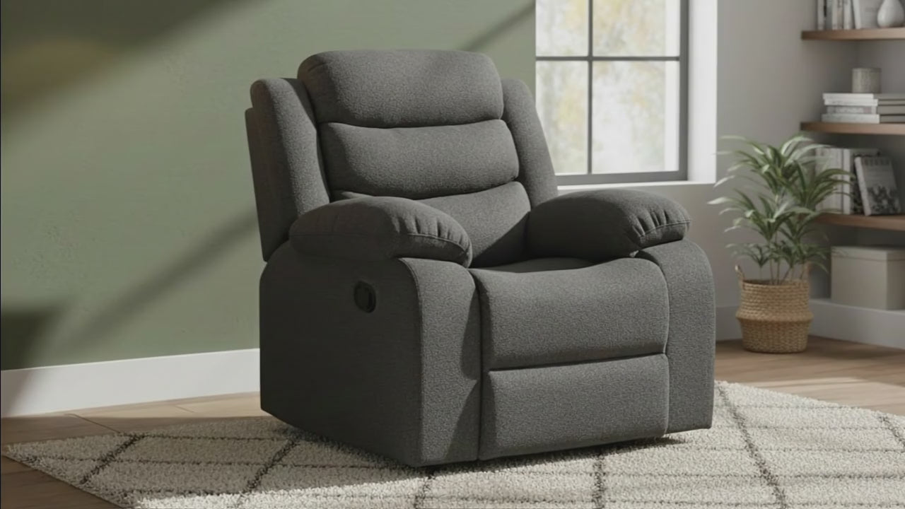 Lush Recliner Chair Linen Dark Grey