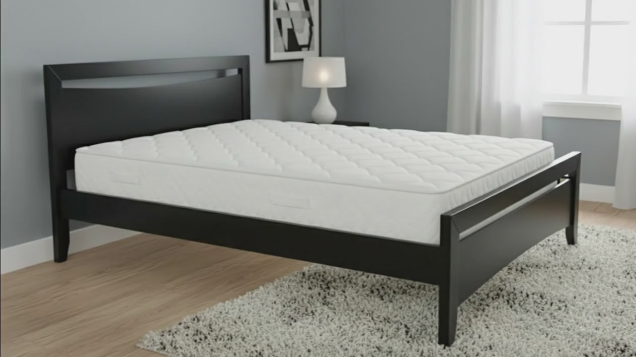Henley Bed Frame Black + Sleeptime Pocket Pillow Top Mattress
