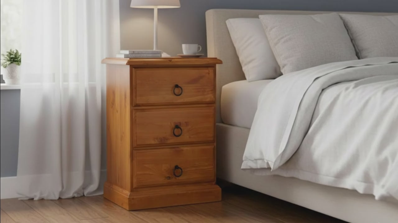 NestHeaven 3 Drw Bed Side Honey