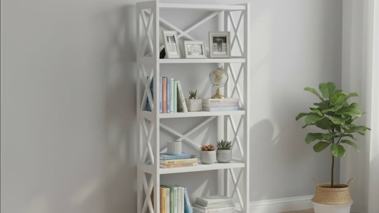 Dixon Bookcase White - 855x400x300MM