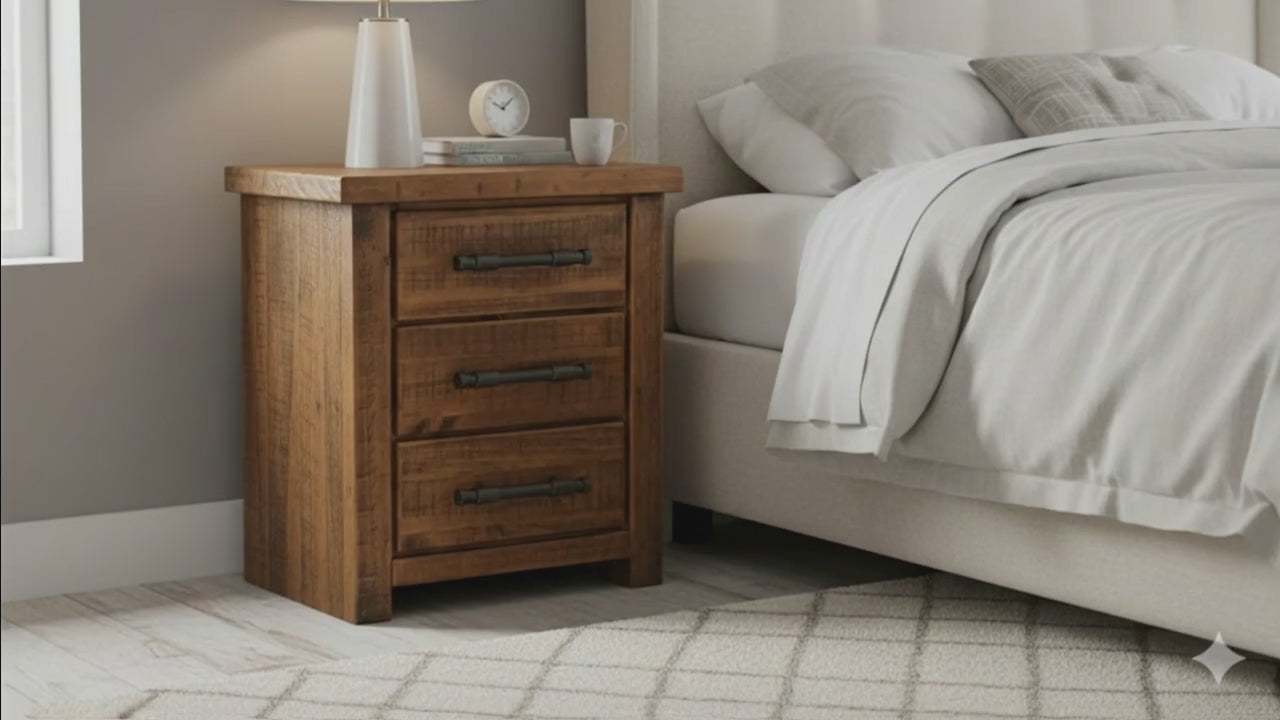 Oakwood 3 Drw Bedside