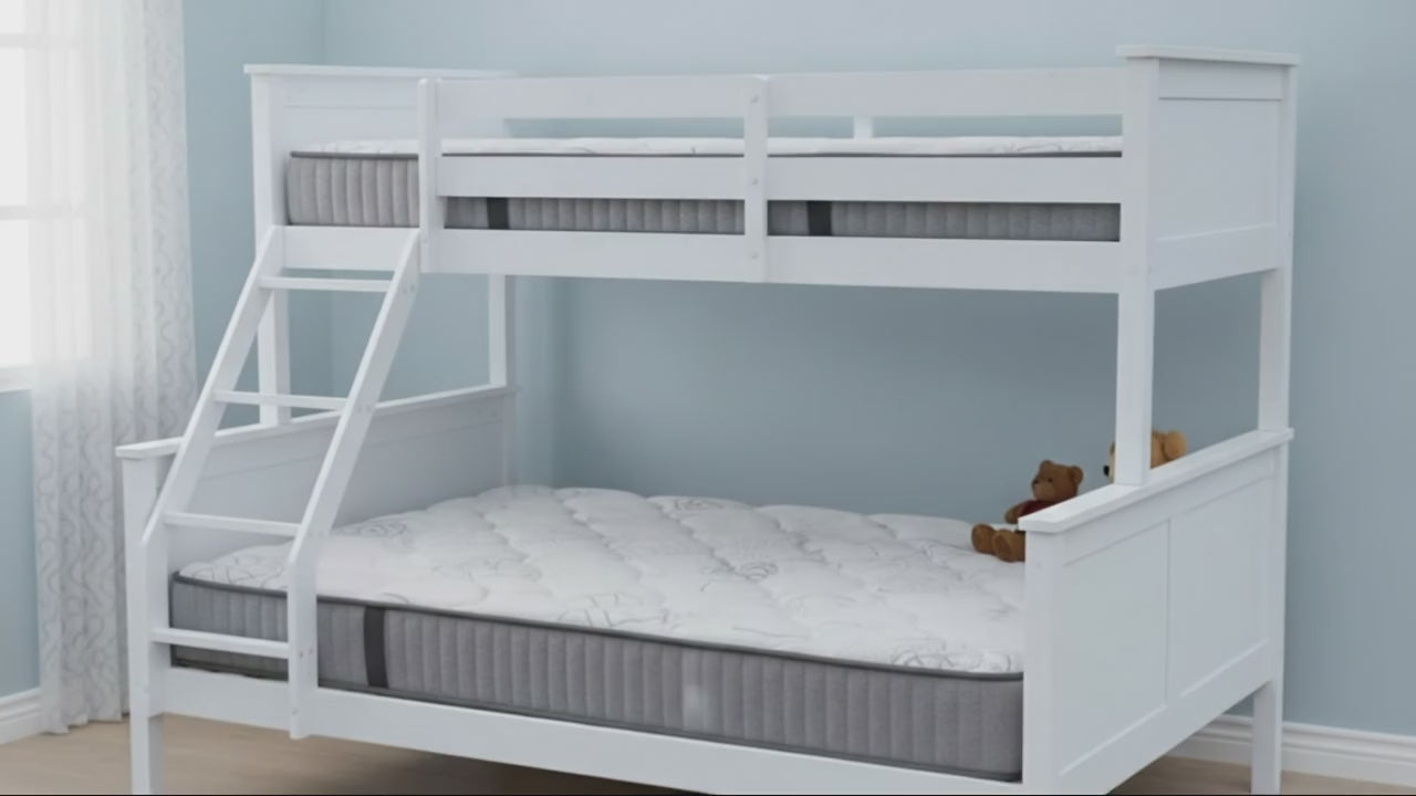 Unity Bunk (S+D) White (with Mattress)
