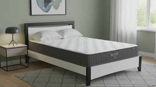 Maverick Bed Frame (Black/White) +  SleepTime X-Firm Mattress Queen - alternate view