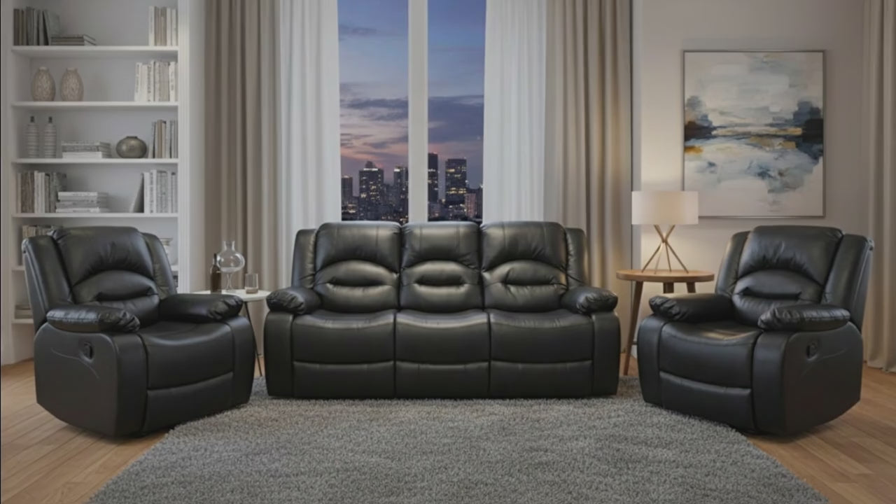 Heaven Recliner Suite Black