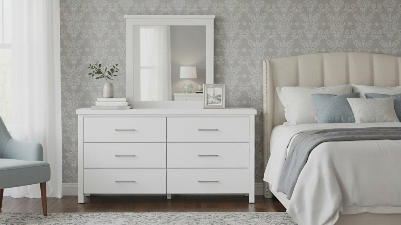 Champion 6 Drw Dresser / Mirror White