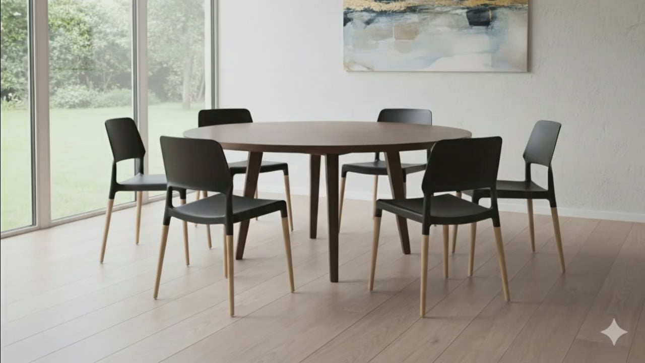 Ebony Dining Chairs Set of 6 Black