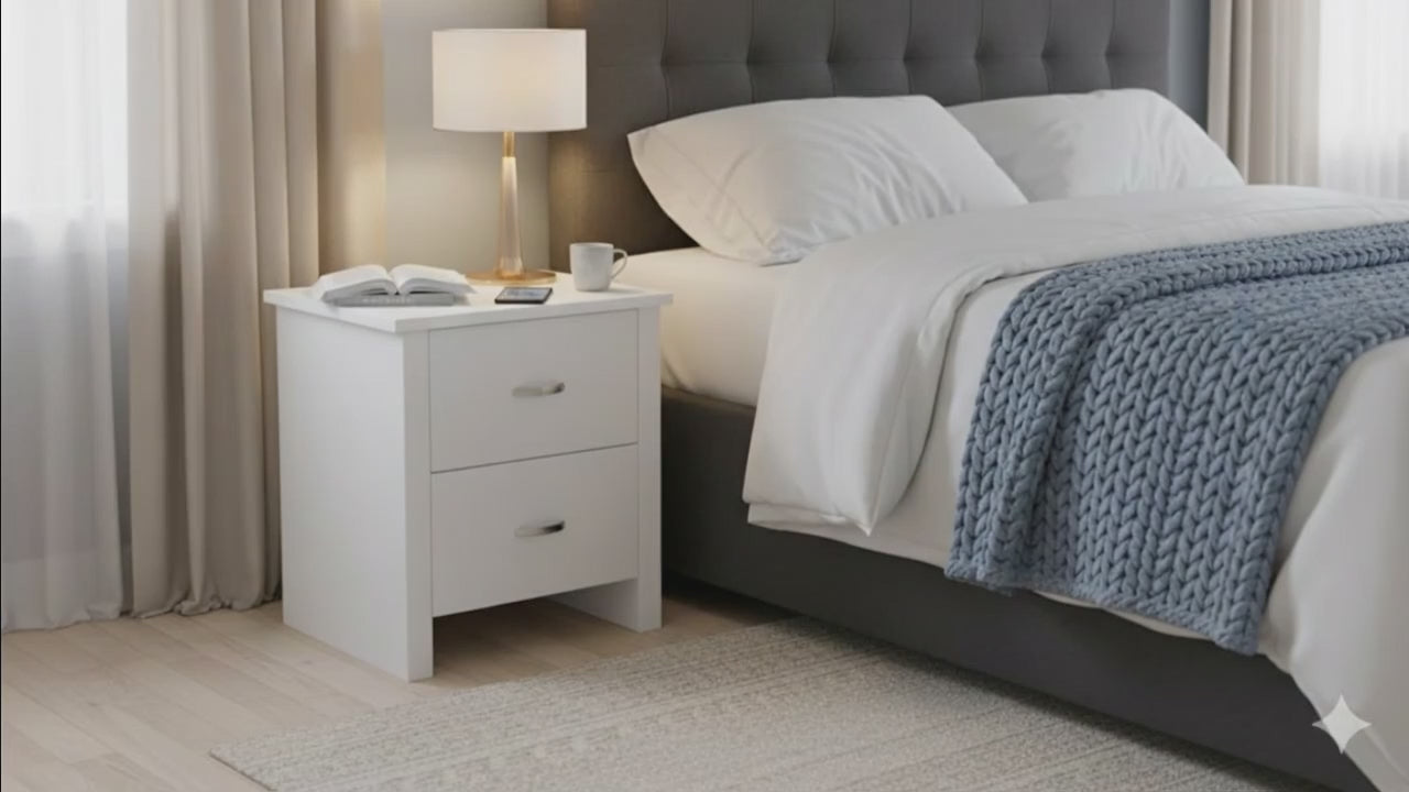 Medallion 2 Drw Bed Sider (White)