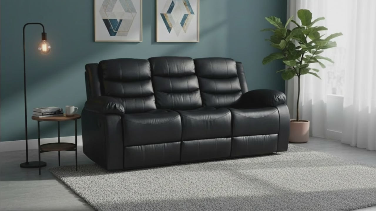 CozyCrown 3RR Recliner with Cup Holder Black