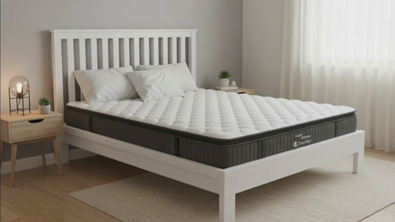 Nestheaven Bed Frame +Sleeptime Pocket Pillow Top Mattress