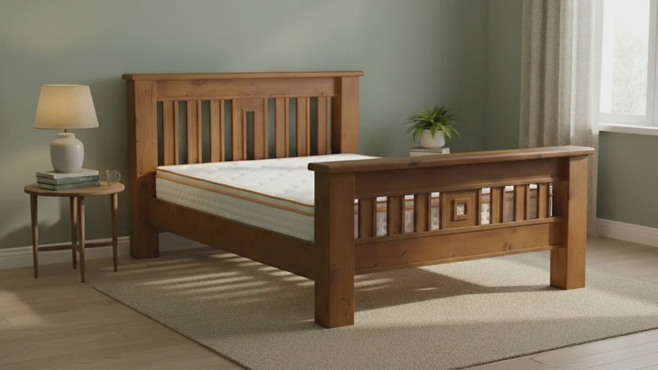 Edison Bed Frame + Bliss Euro Top  Pocket Spring Mattress Super King